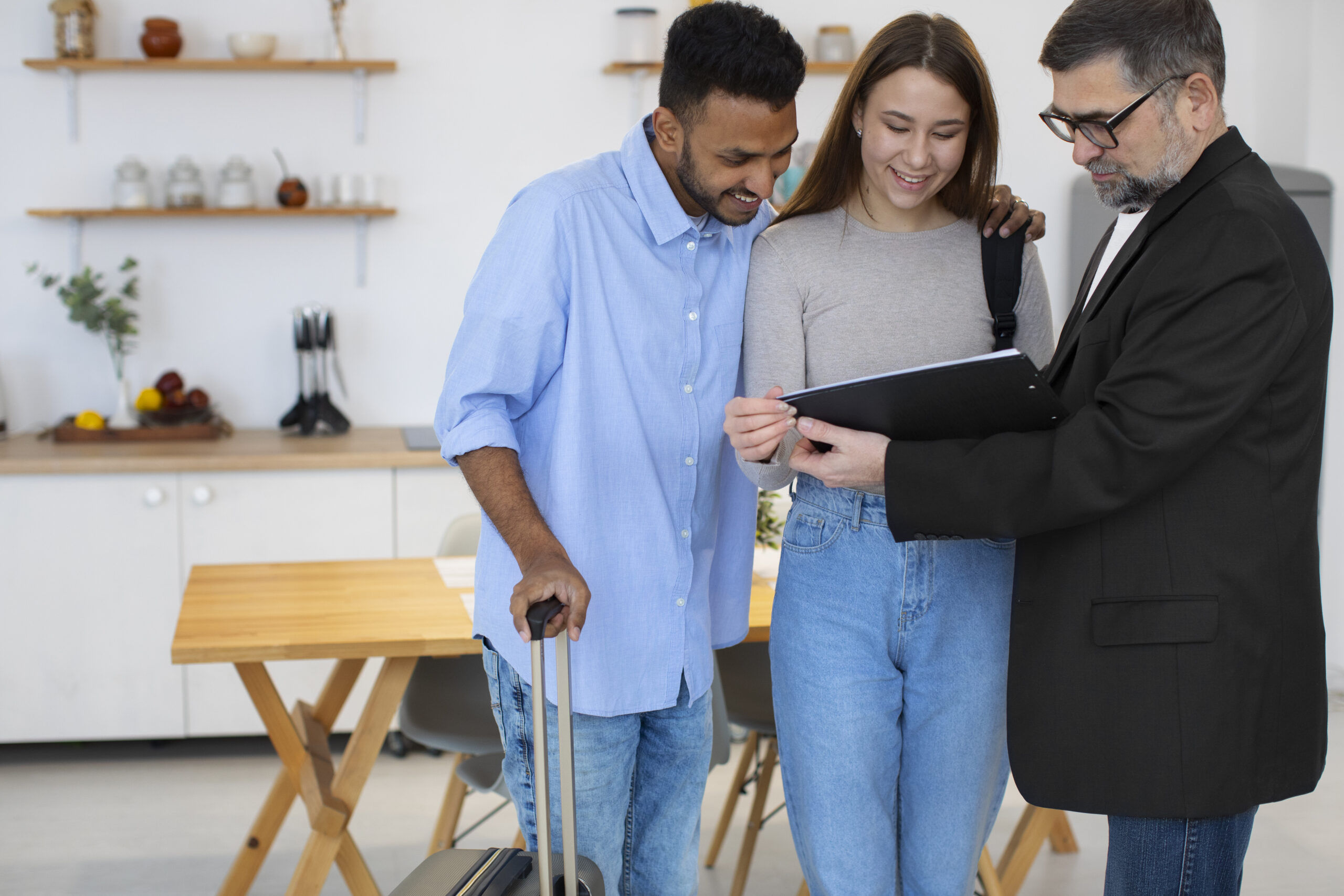 front view smiley people traveling scaled